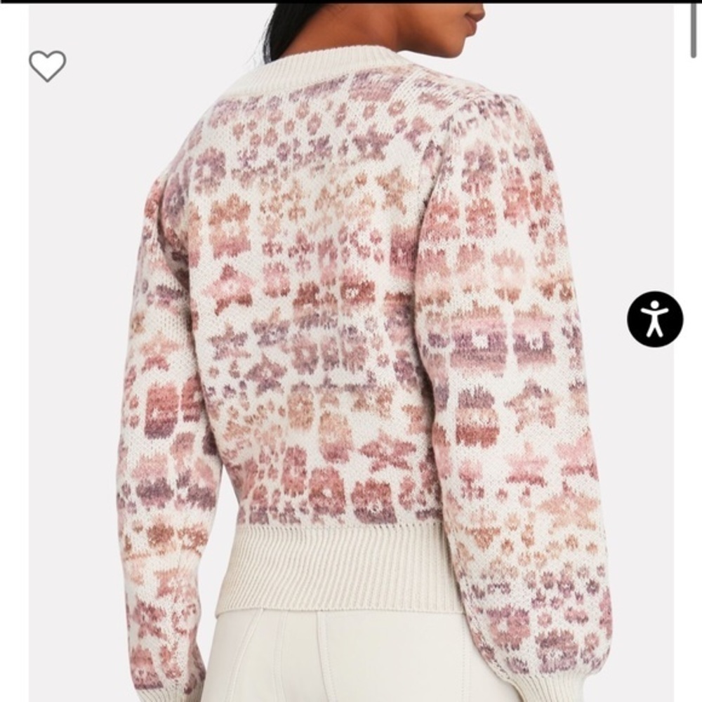 LOVESHACKFANCY Kirsten Floral Jacquard Sweater <VALENTINE> - Picture 2 of 10